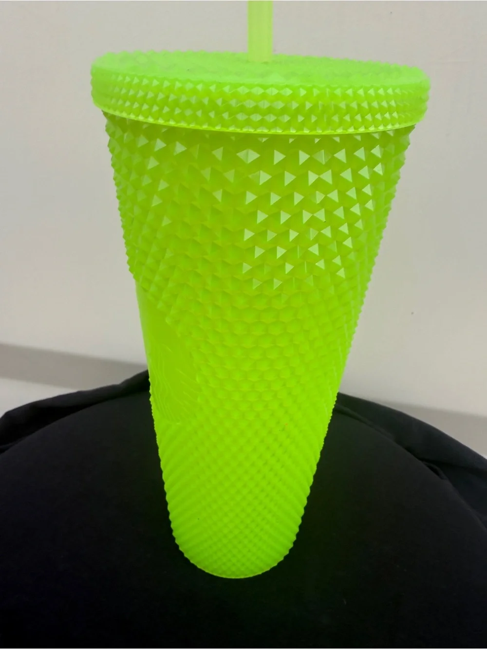 Starbucks Neon Lime Textured Reusable Tumbler with Straw New